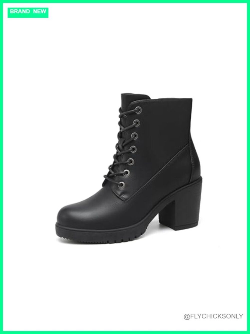 Women's Chunky Block Heel Ankle Boots Lace-Up Side Zipper Booties
